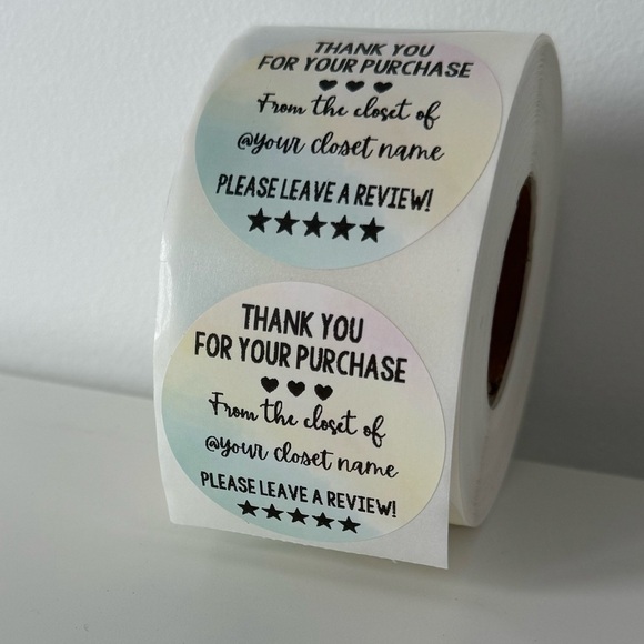 Custom thank you sticker for poshmark closet |  shipping supplies 2 in - Picture 2 of 9